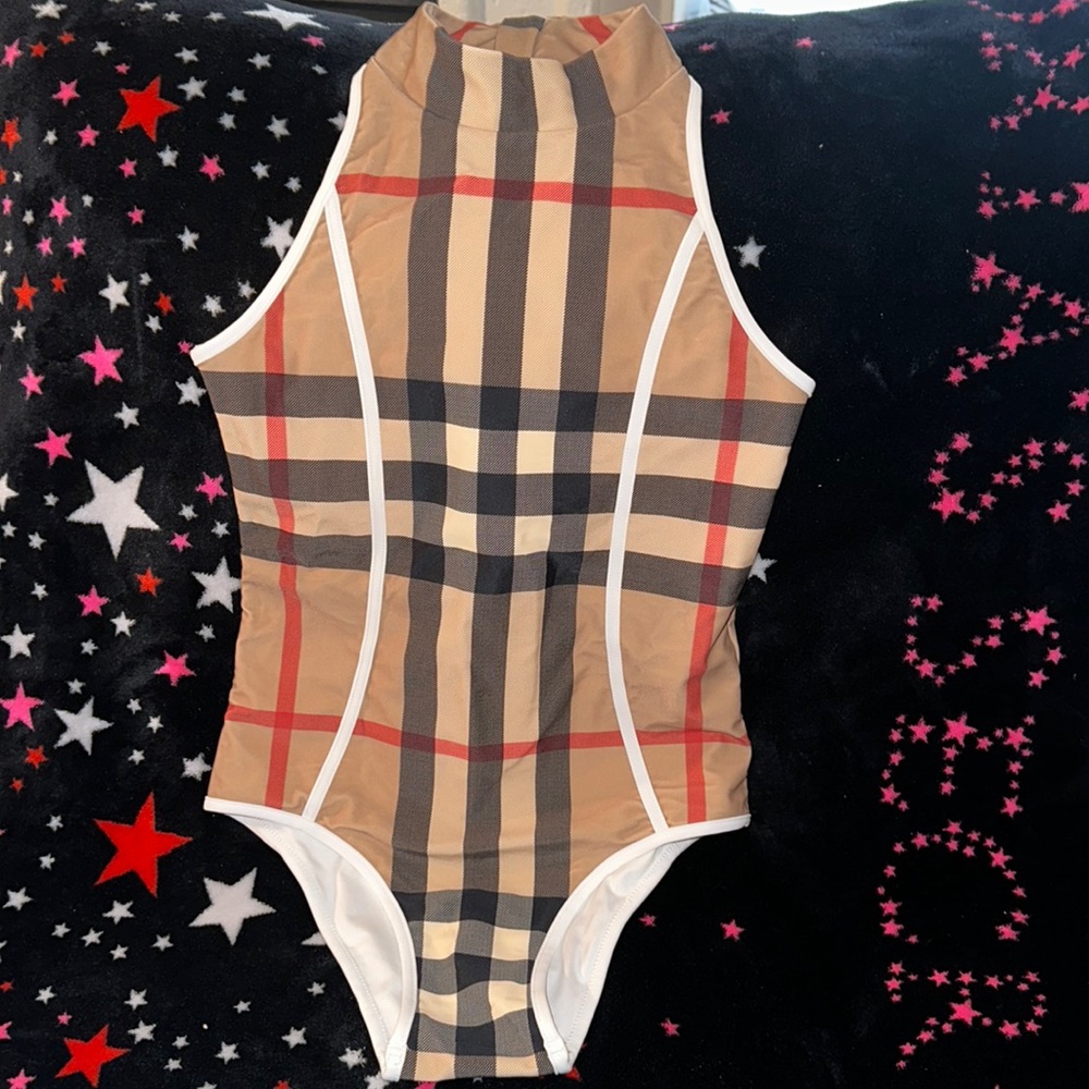 Burberry vine check girls one piece swimsuit
